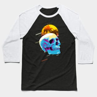 Skull retro80s Baseball T-Shirt